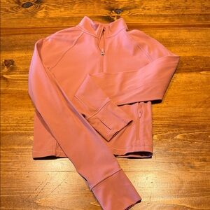 CRZ Yoga Pink Cropped Quarter-Zip Pullover
